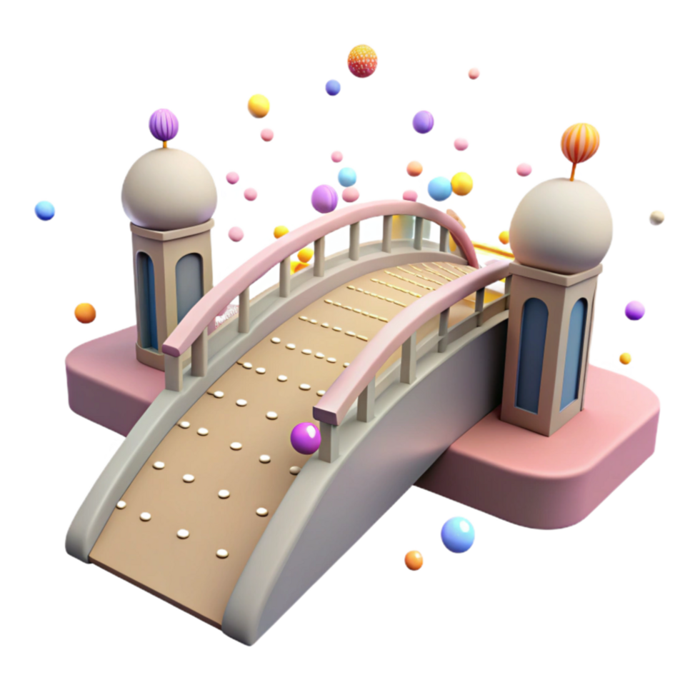dramatic modern Pedestrian Bridge Over Busy Street Cutout original png