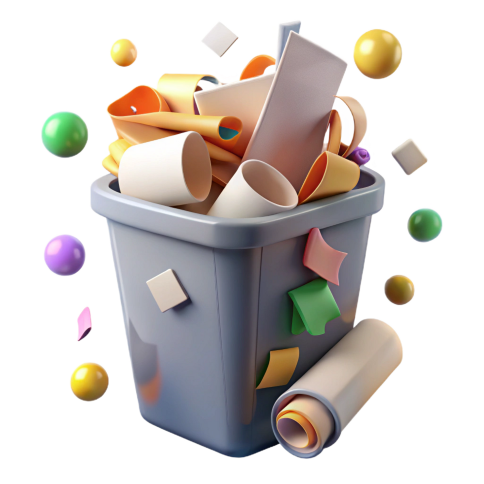 stunning traditional Paper Recycling Bin Filled with Documents Cutout exclusive png