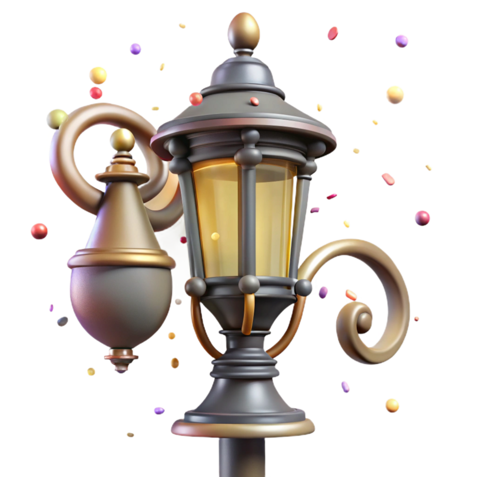 extraordinary abstract Historical Streetlamp Transparent Background with Gaslight Design detailed png