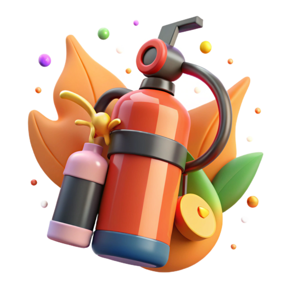 elegant vintage Grassland Fire Extinguisher Icon Cutout with Bold Symbol premium png