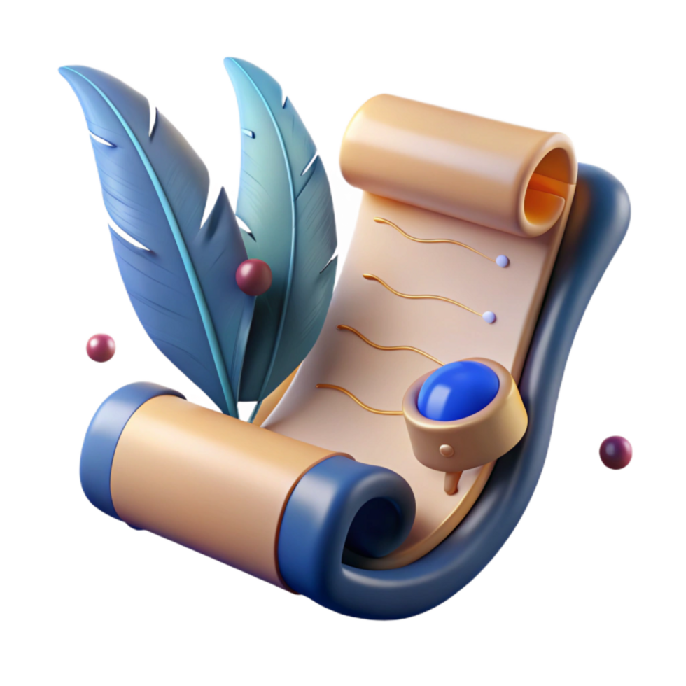 dramatic abstract Historical Document Quill Pen Isolated Transparent professional png