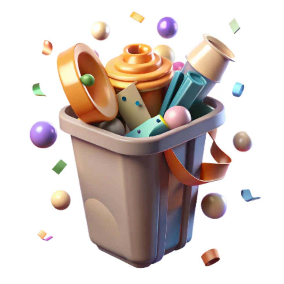 magnificent traditional Recycle Bin Overflowing with Plastic Transparent Background original png