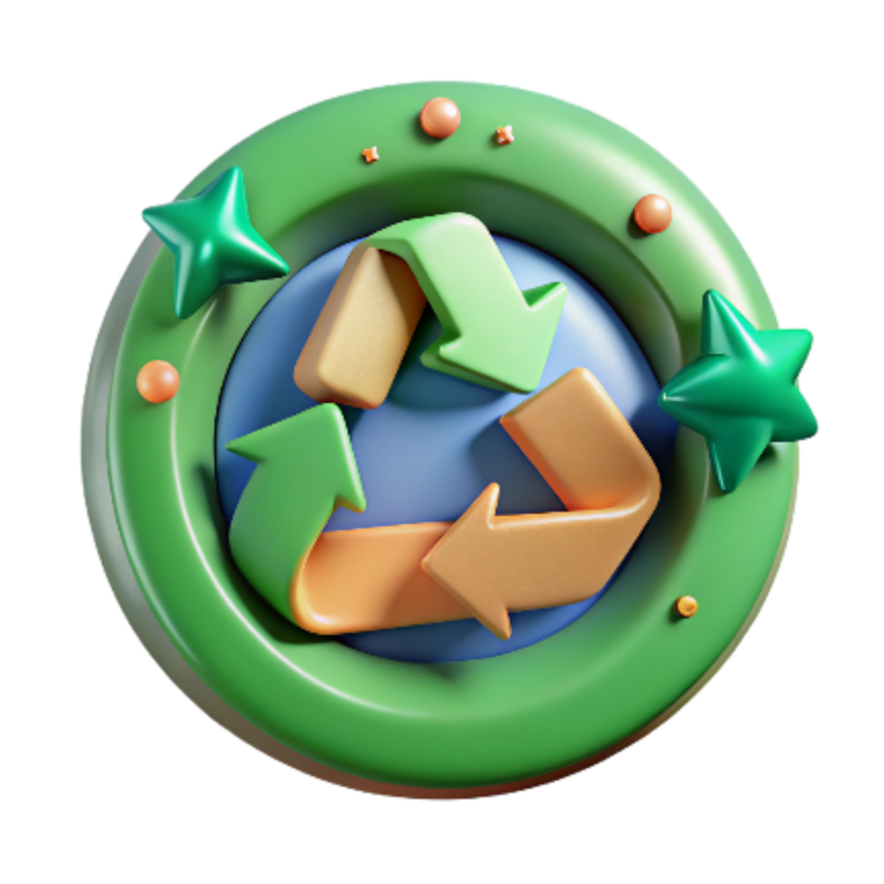 vibrant artistic Recycle Icon Arrow Circle Cutout Green Isolated authentic png