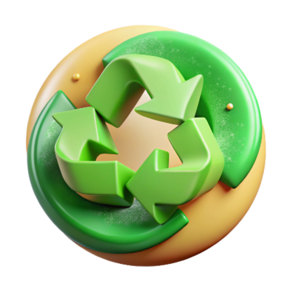 stunning modern Recycle Symbol Circular Arrow Cutout Green Isolated detailed png