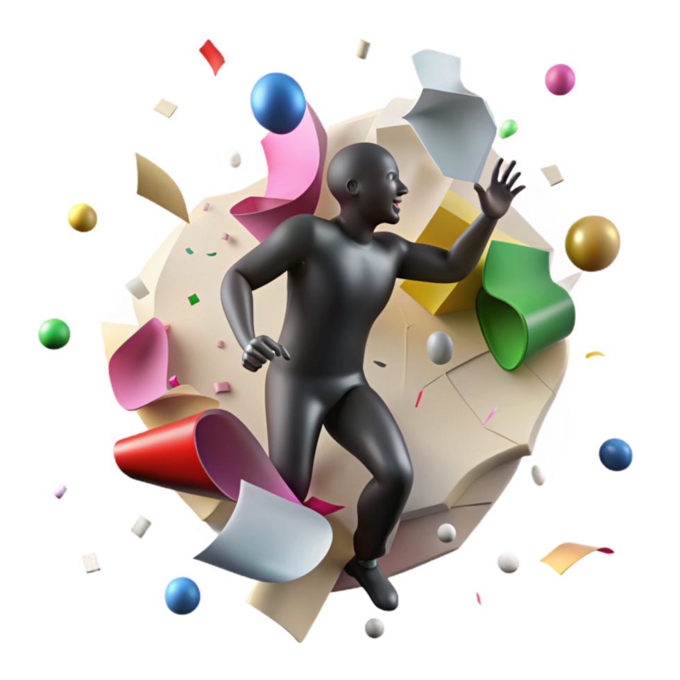 magnificent modern Person Breaking Through Wall Silhouette with Transparent Background premium png