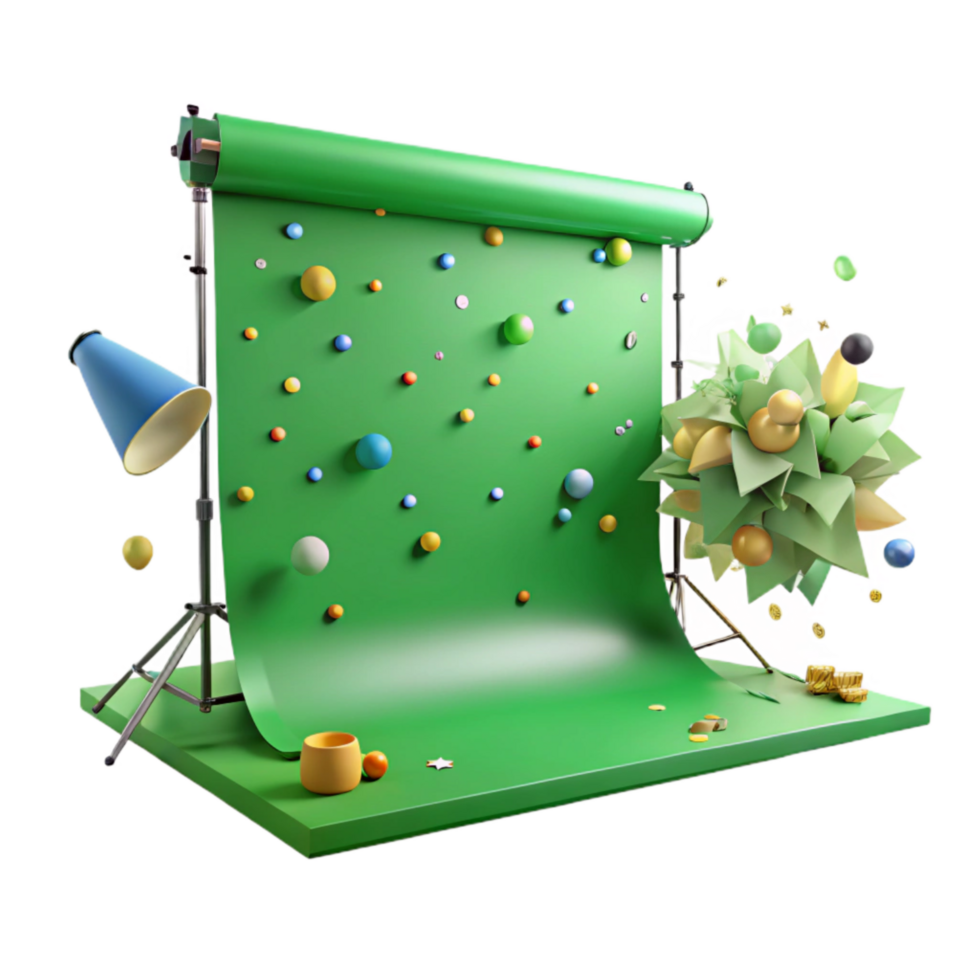 wonderful minimalist Green Screen Cyclorama with Lighting Isolated high resolution png