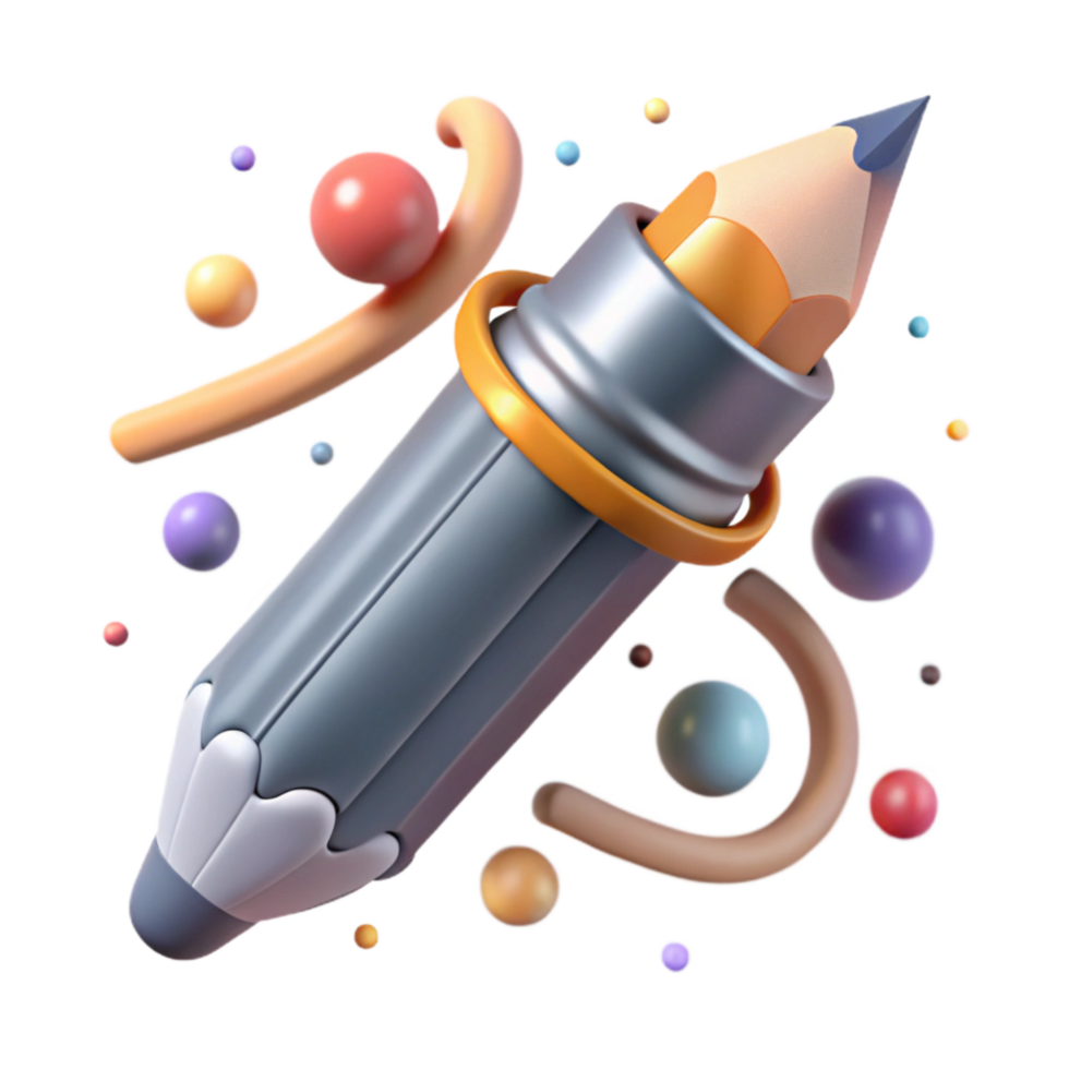 elegant classic Gray Pencil Isolated with Sharpened Tip high resolution png