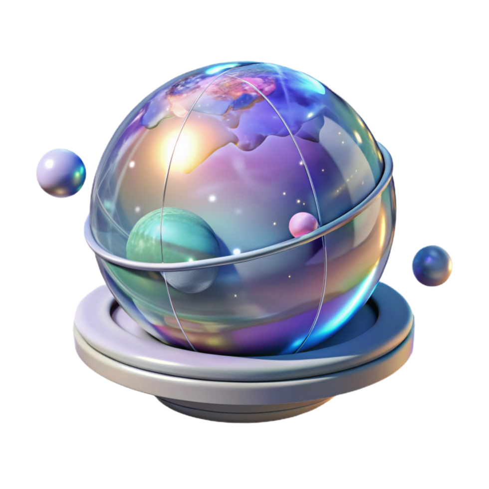 vibrant classic Hologram Projection of Globe Transparent Background png