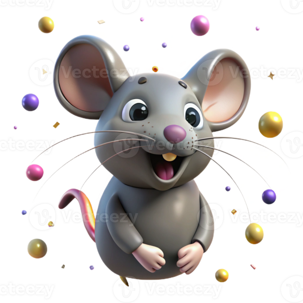 beautiful modern Nocturnal Mouse Disoriented by City Lights Transparent Background high quality png