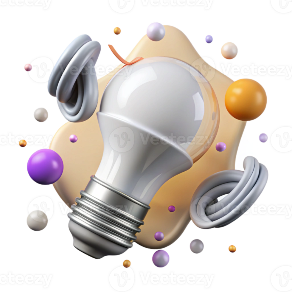 impressive traditional Pure White Lightbulb Isolated png