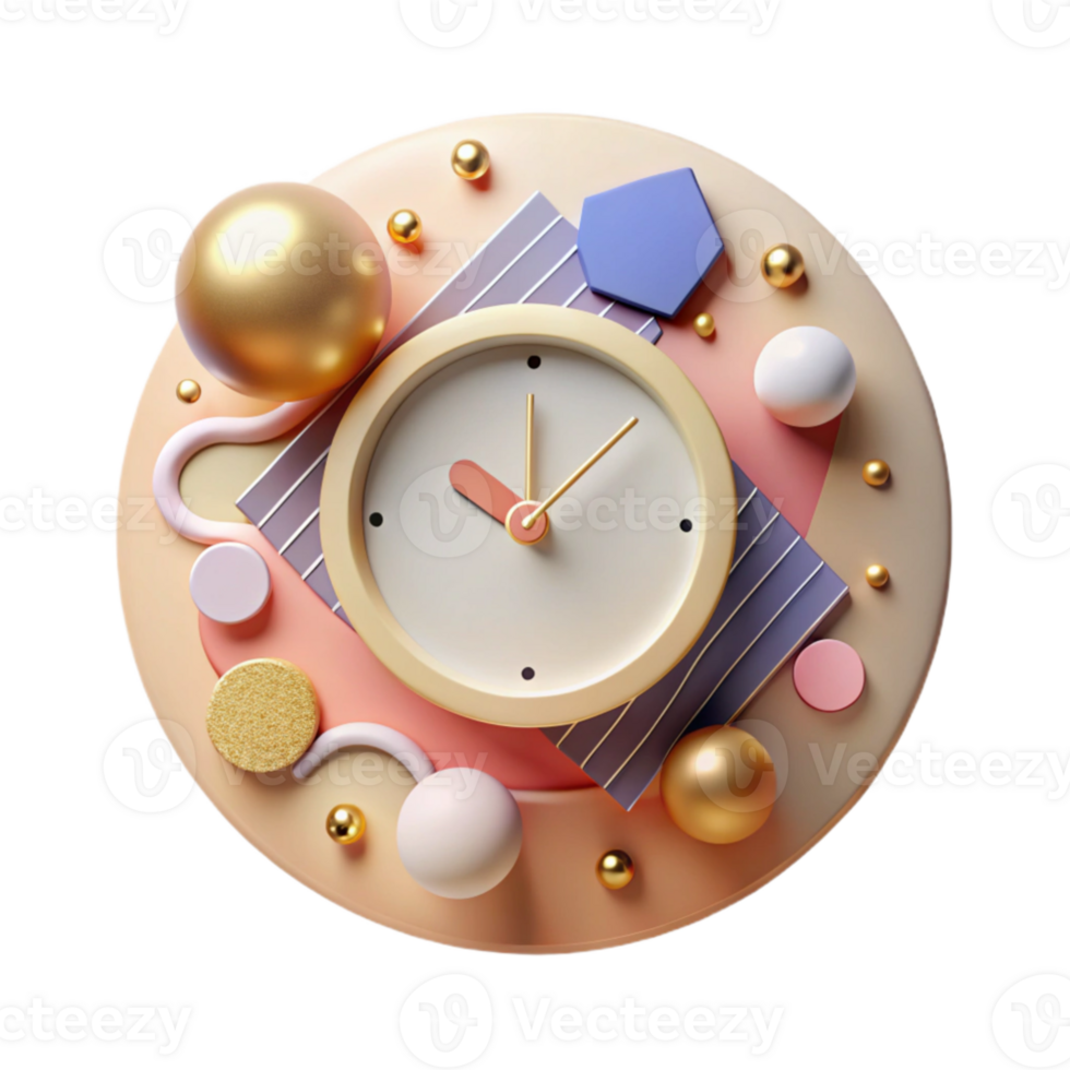 elegant modern Modern Clock Face Minimalist Design Isolated high resolution png