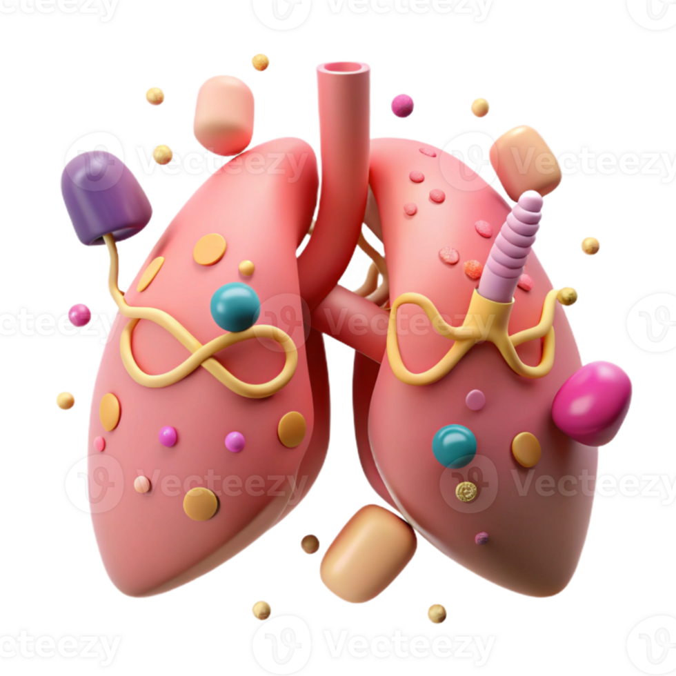 extraordinary abstract Healthy Lungs Pink Color Isolated Element high resolution png