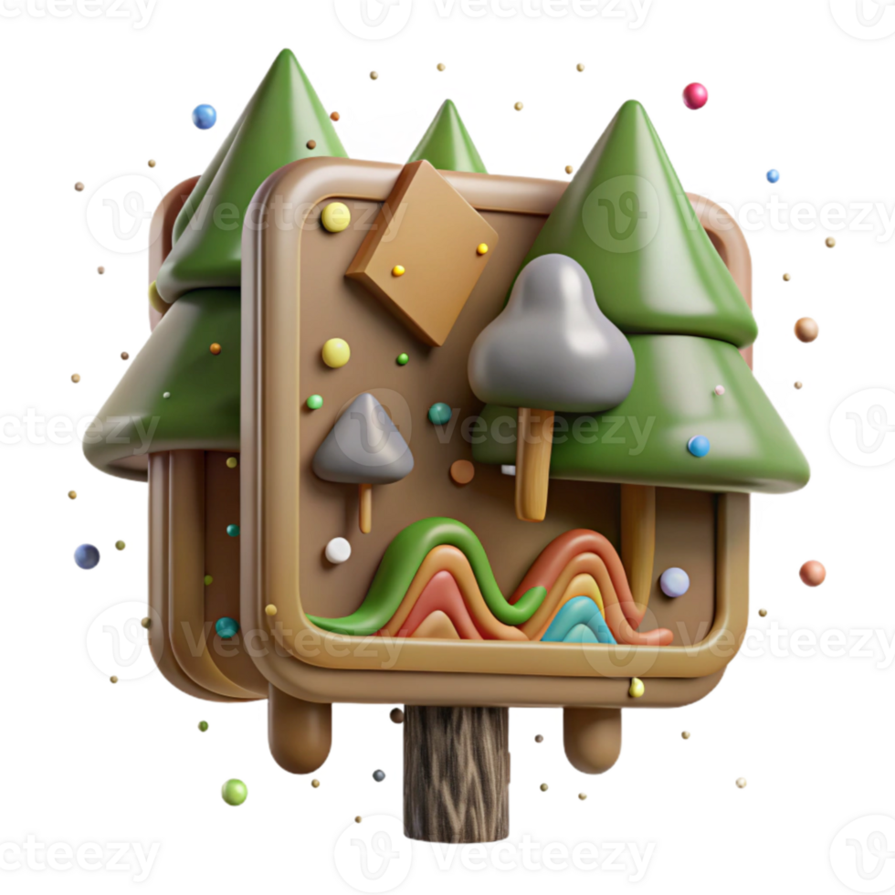 extraordinary artistic Protected Forest Sign with Trees Transparent Background high quality png