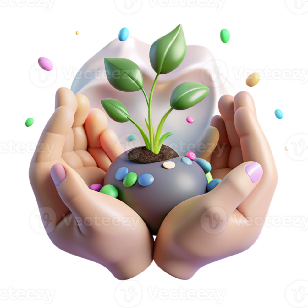 wonderful contemporary Hands Holding Seedlings Soft Lighting Isolated authentic png