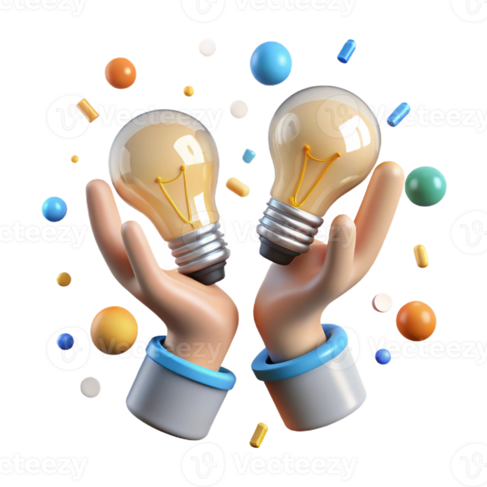 serene minimalist Hands Holding Light Bulbs Innovation Symbol Transparent genuine png