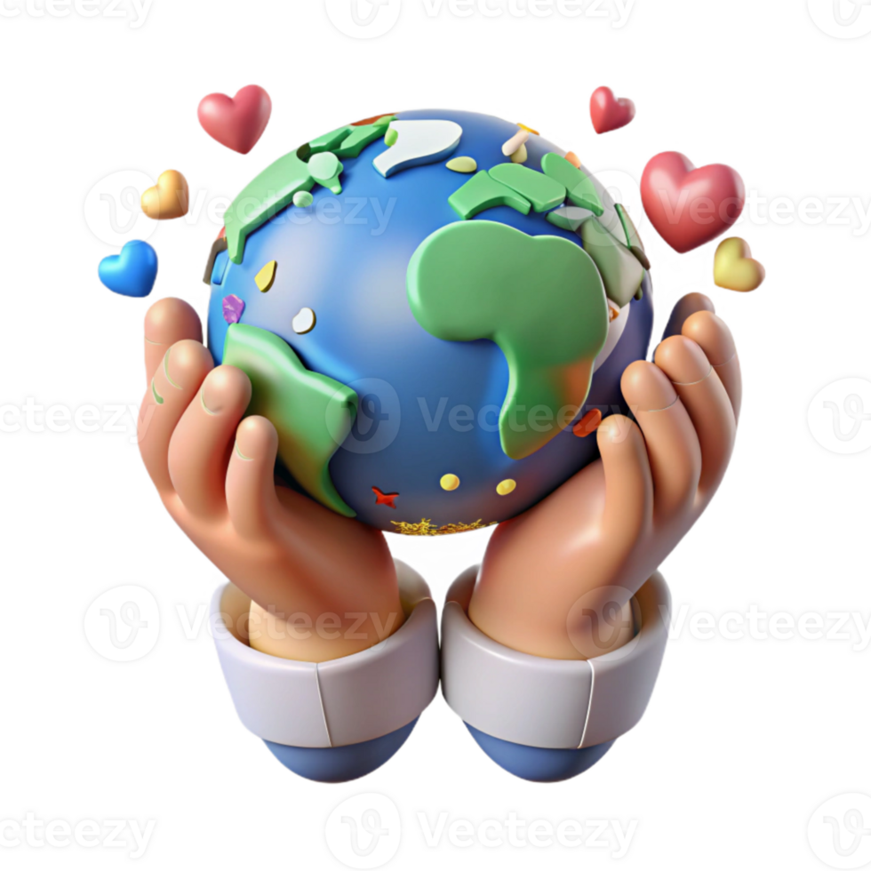 magnificent traditional Heart Shaped Hands Holding Globe Cutout high quality png