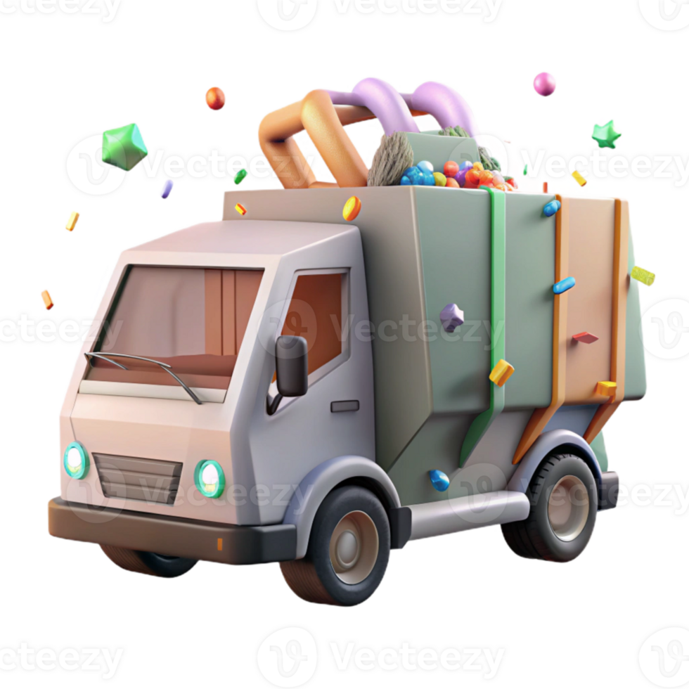 elegant classic Recycling Truck Side View Isolated Cutout professional png