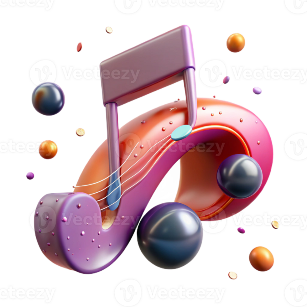 vibrant modern Musical Note Whole Note Isolated Cutout professional png