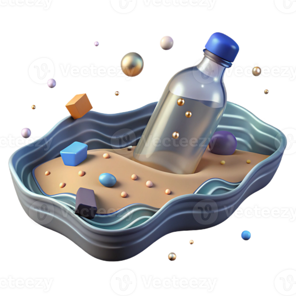 stunning modern Plastic Bottle Floating in River Cutout Isolated Transparent Background Close Up png