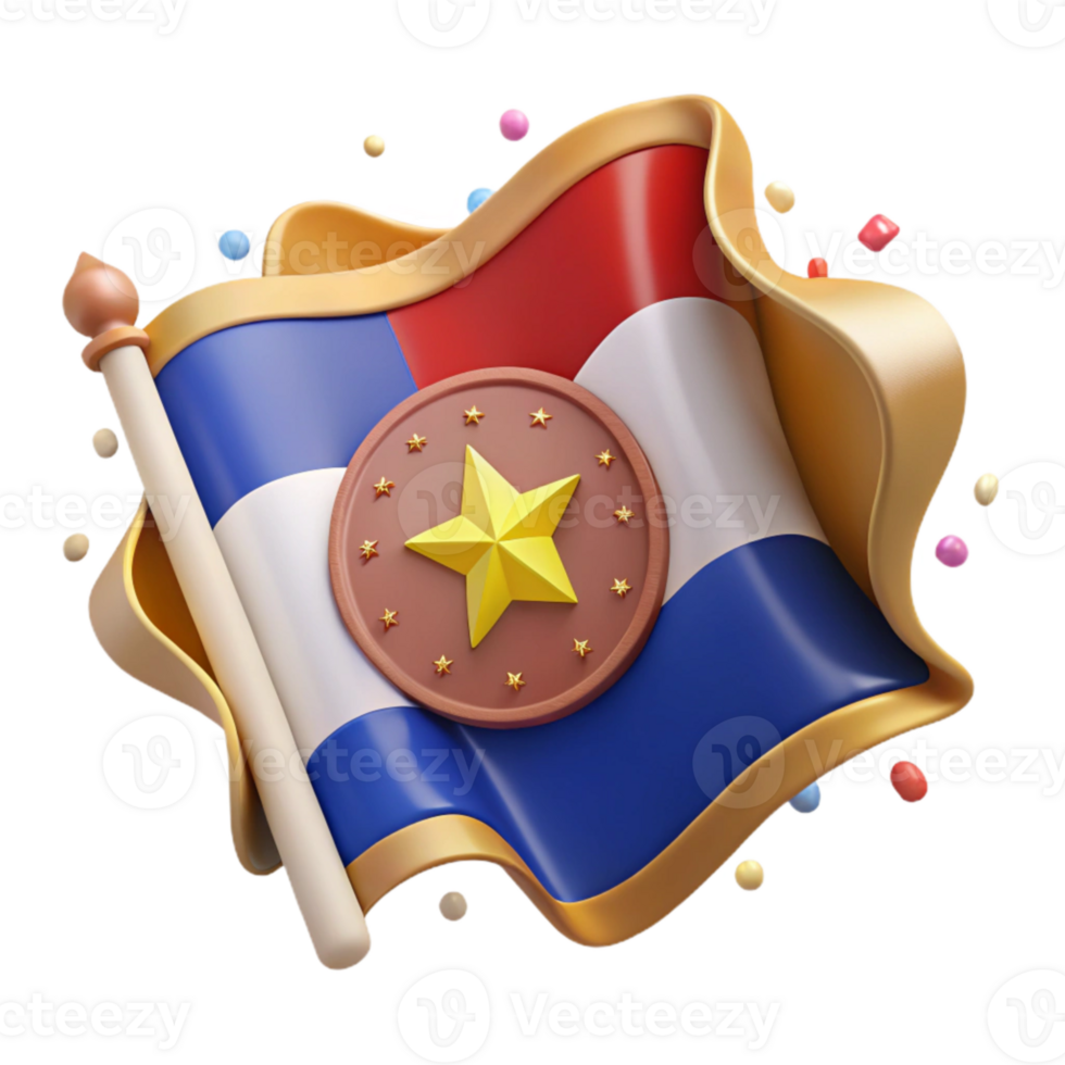 elegant modern National Flag Emblem Isolated with Metallic Sheen exclusive png