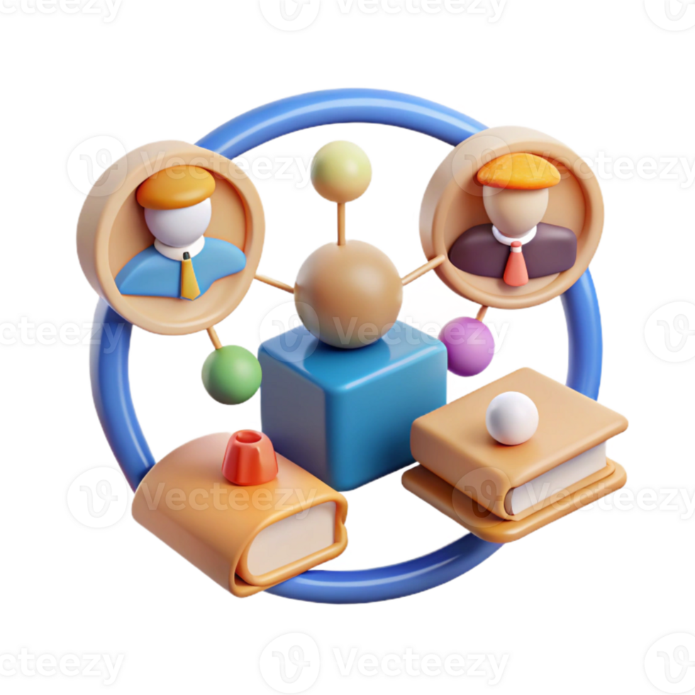 magnificent modern Online Learning Community Icon People Connected by Network Transparent Background detailed png