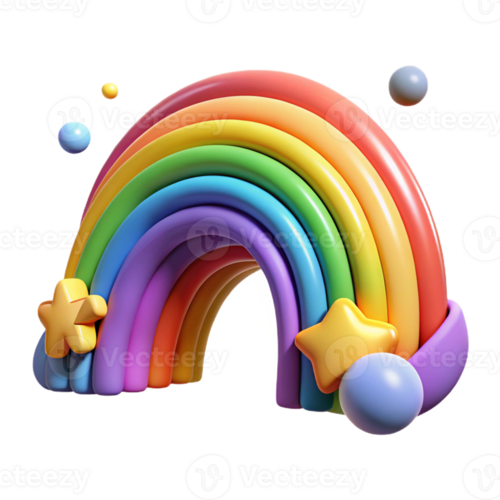 elegant minimalist Rainbow Symbol Isolated with Arched Spectrum premium png