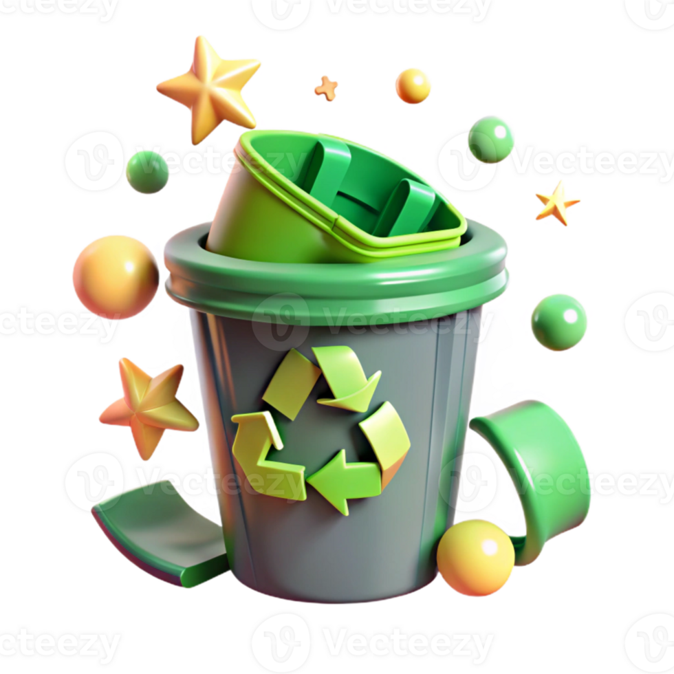 elegant rustic Recycle Bin Green Arrows Cutout high resolution png