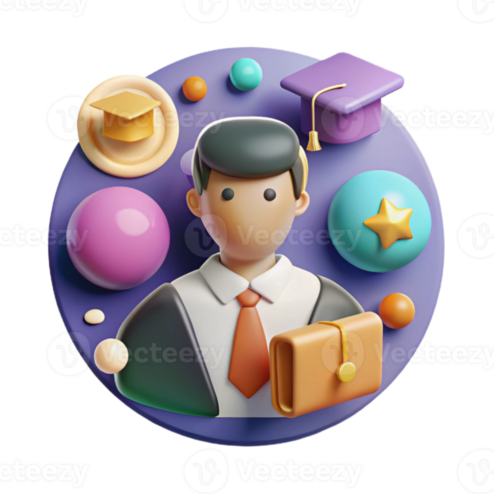 elegant modern Personalized Learning Icon Individual Student and Computer Cutout professional png