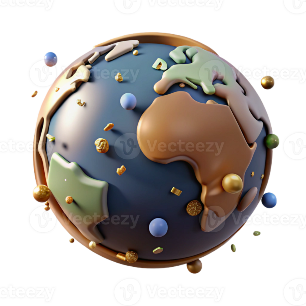 elegant contemporary Modern Globe Earth Tones Transparent Background high quality png