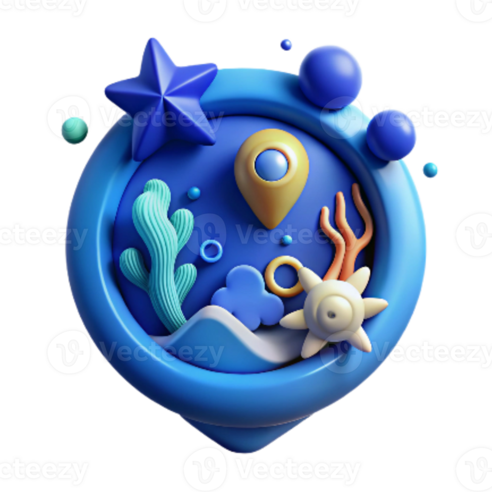 magnificent creative Marine Biodiversity Hotspot Icon Blue Isolated Element authentic png