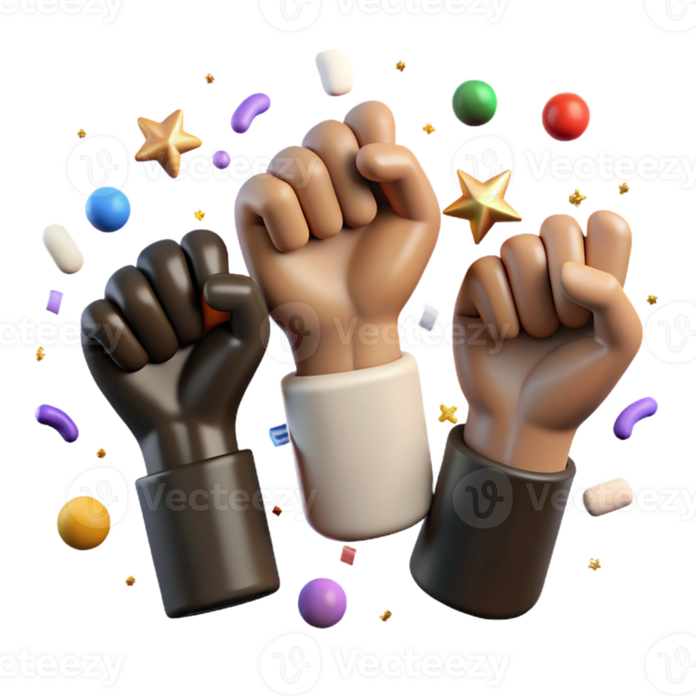 beautiful minimalist Raised Fists Solidarity Dark Background Cutout high quality png
