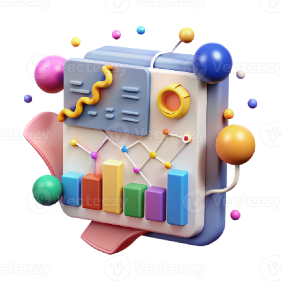 beautiful minimalist Machine Learning Algorithm Predicting Animal Behavior Colorful Chart Transparent Background professional png