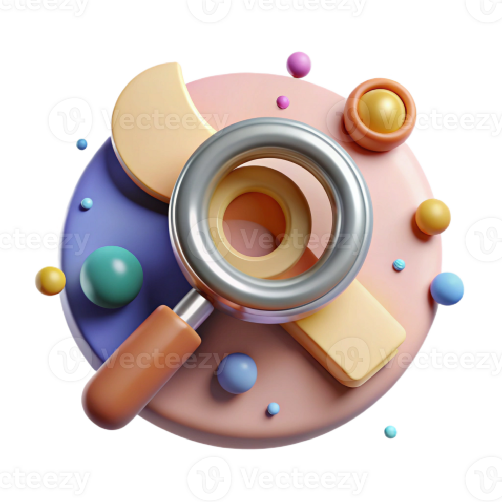 extraordinary vintage Magnifying Glass Symbol Cutout with Clear Lens png