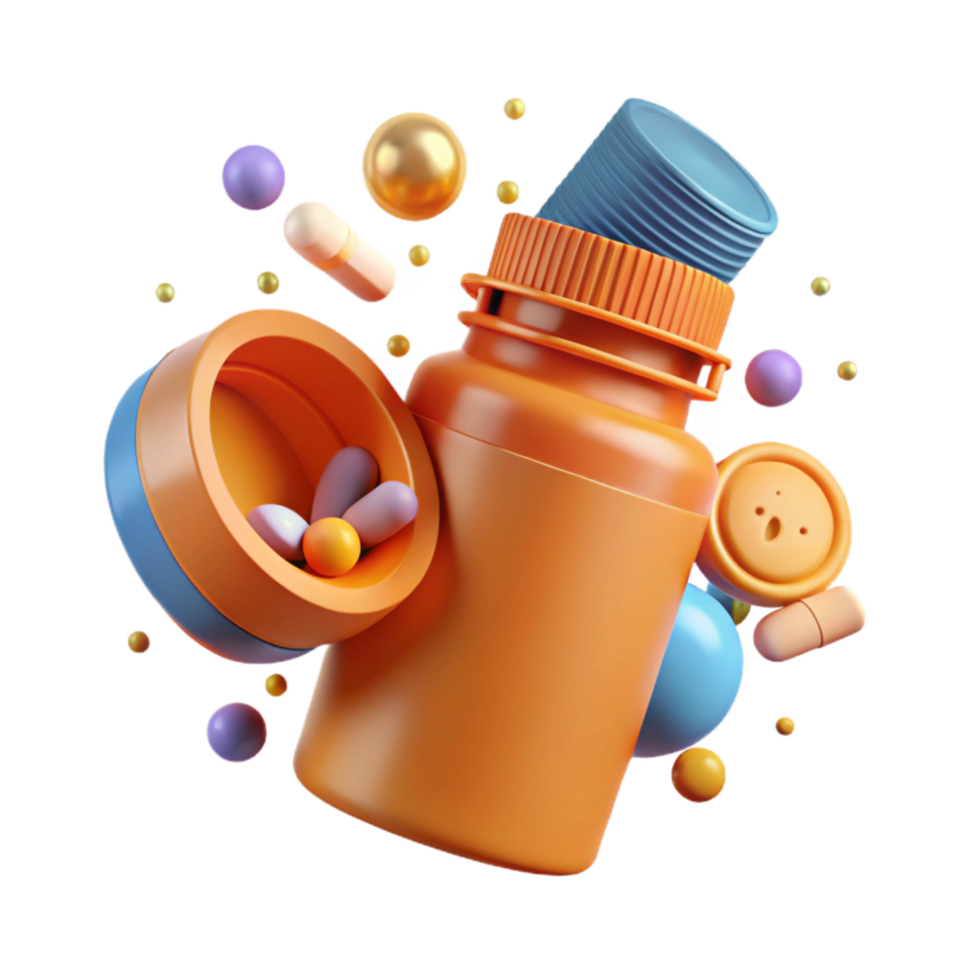 extraordinary rustic Prescription Pill Bottle Orange Cutout Element exclusive png