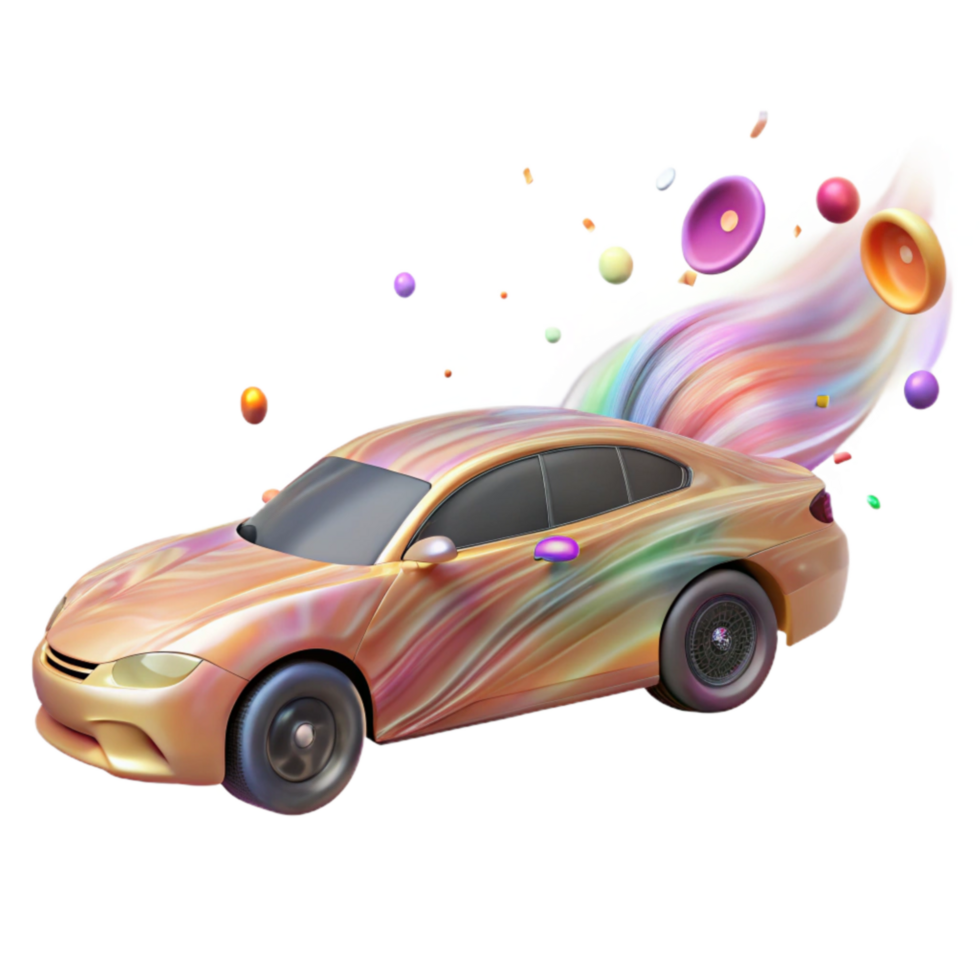 beautiful rustic Motion Blurred Car Side View Transparent Background genuine png