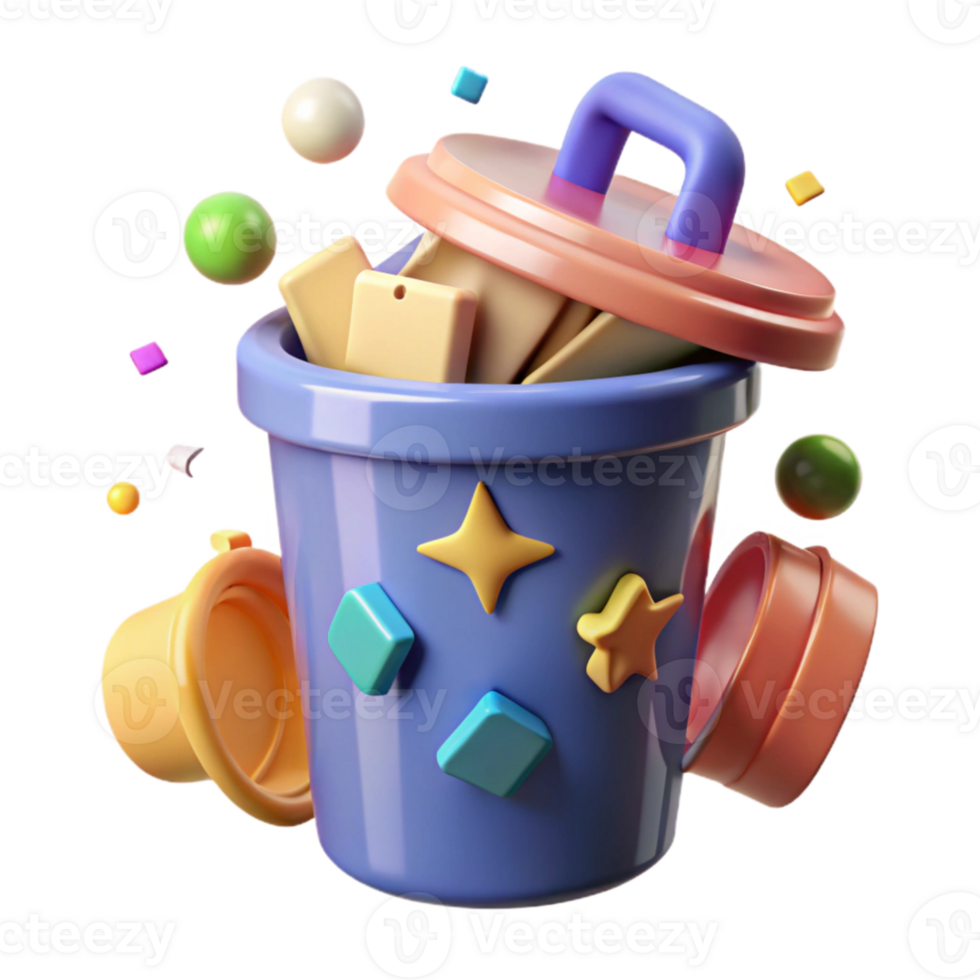 magnificent minimalist Recycle Bin Icon Cutout on Transparent Background png