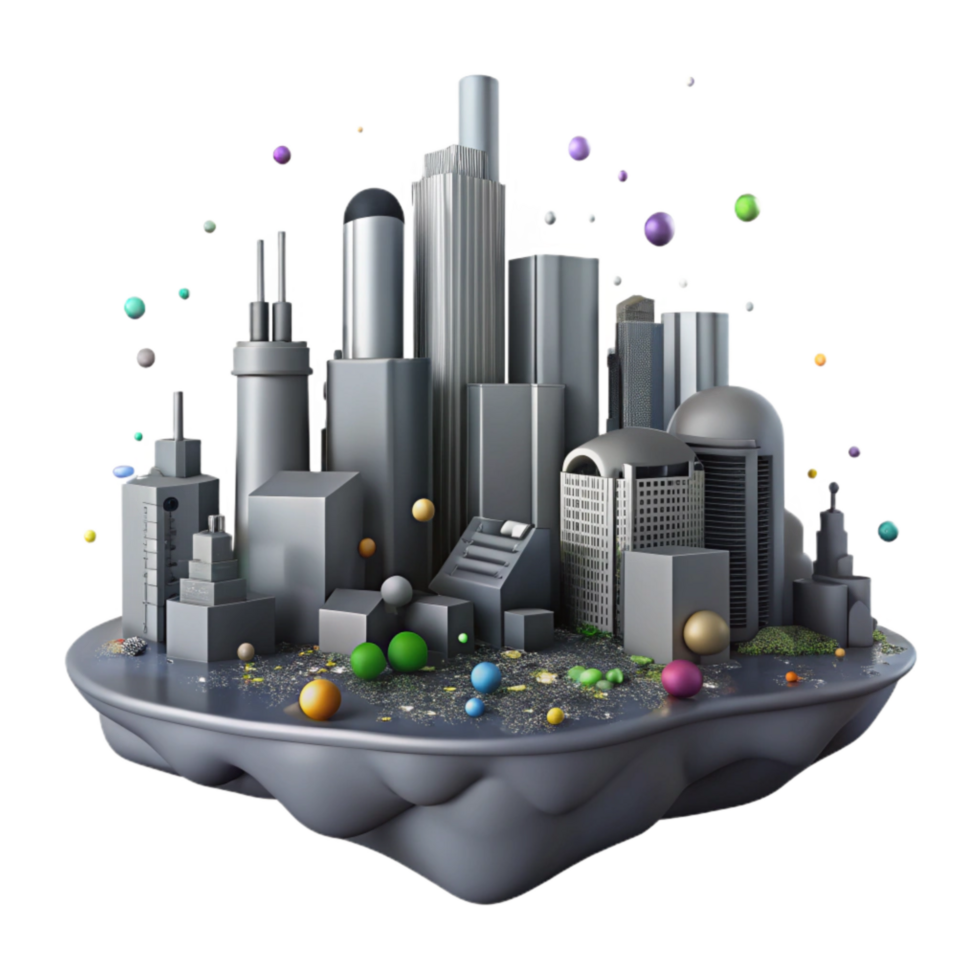 extraordinary modern Polluted City Skyline Dark Tone Transparent Element genuine png