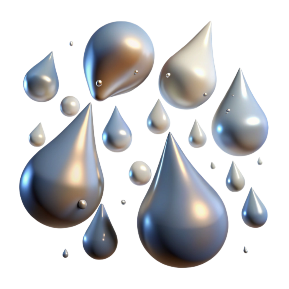beautiful modern Rain Drops Falling Transparent Isolated professional png