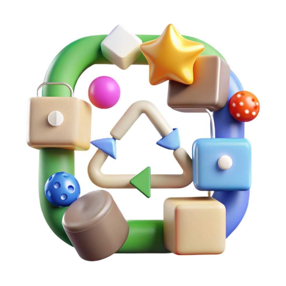 extraordinary classic Recycling Process Flowchart Isolated Element original png