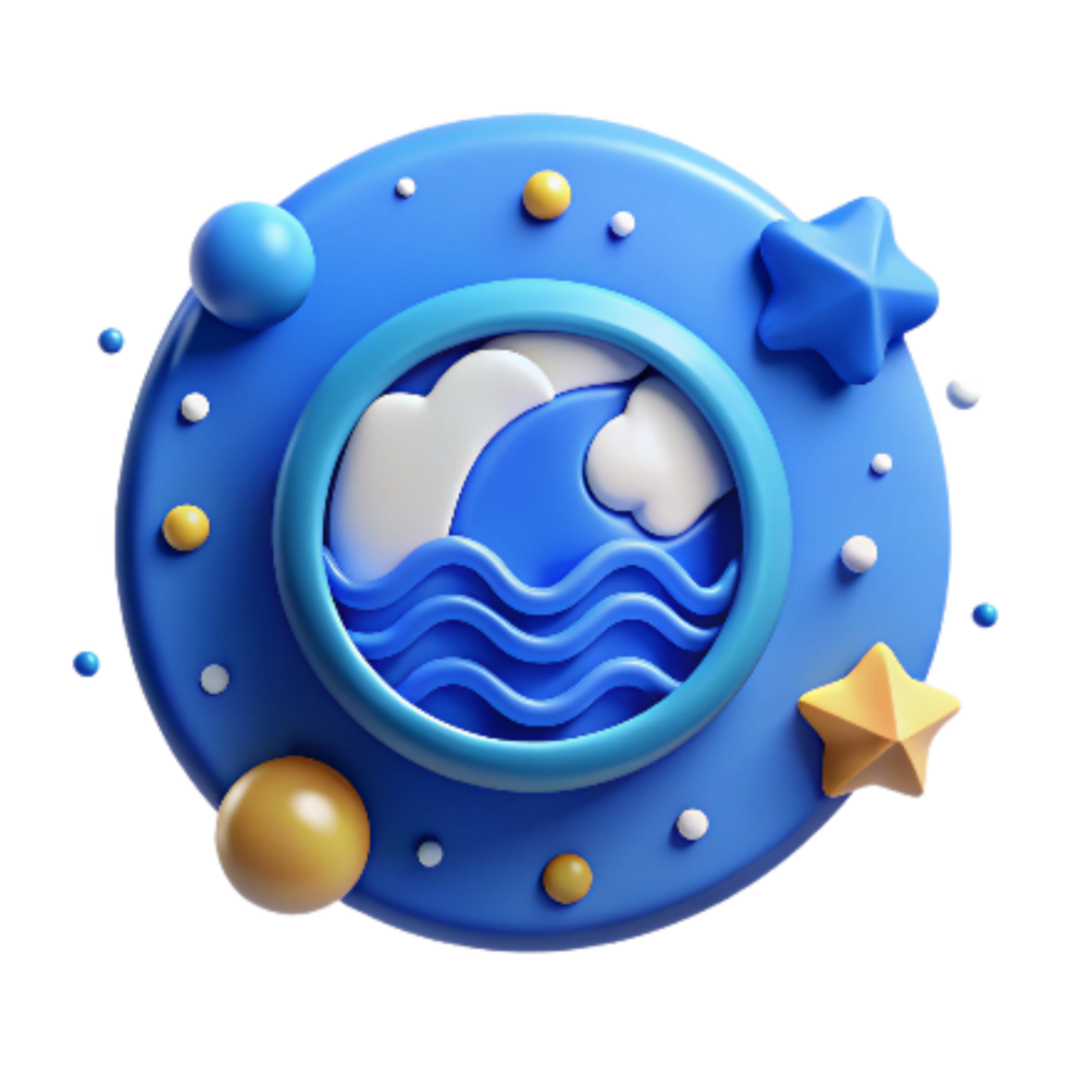 elegant creative Ocean Conservation Program Icon Blue Isolated premium png