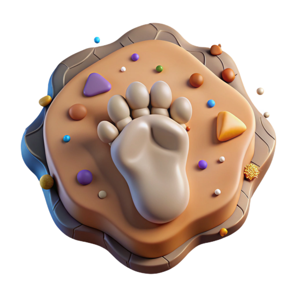 wonderful creative Preserved History Fossil Footprint Isolated professional png