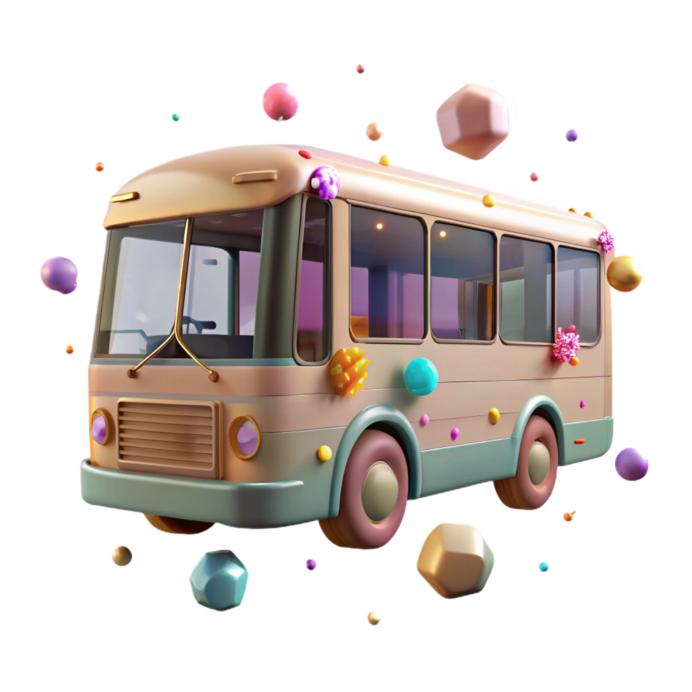 vibrant contemporary Public Transportation Bus Side View Cutout png