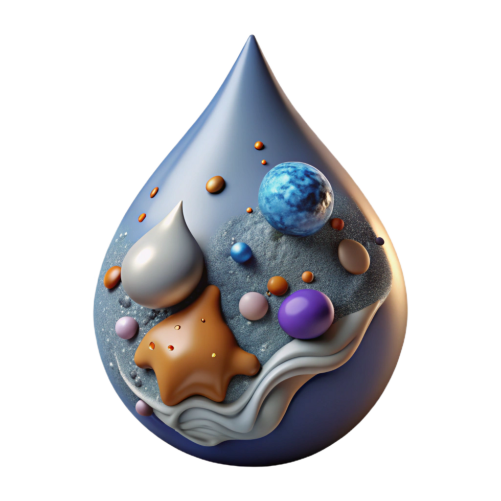 wonderful rustic Polluted Water Drop Side View Cutout exclusive png