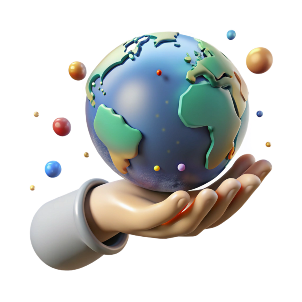 impressive minimalist Hand Holding Globe Gently Isolated exclusive png