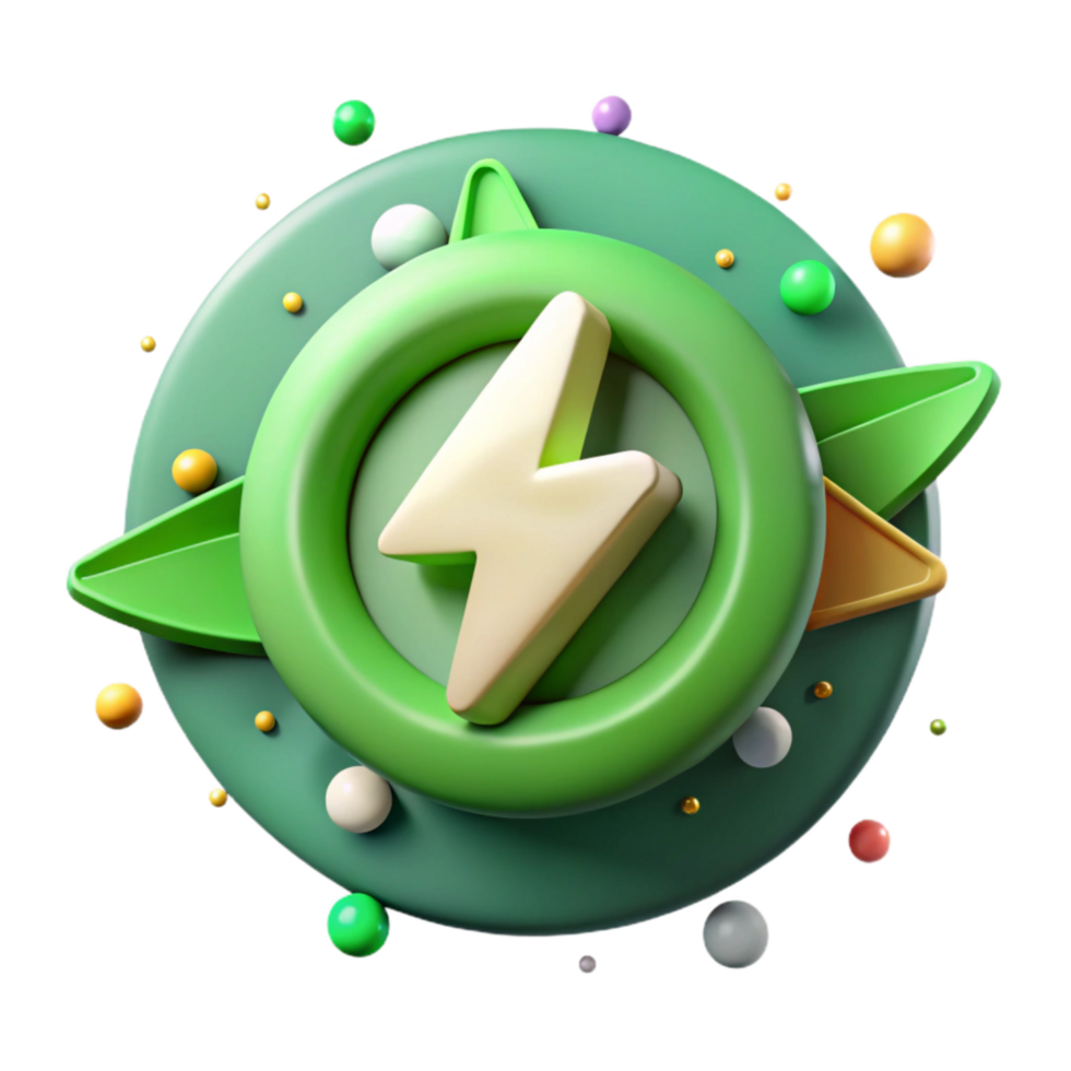 vibrant classic Green Energy Symbol Circular Shape Transparent premium png