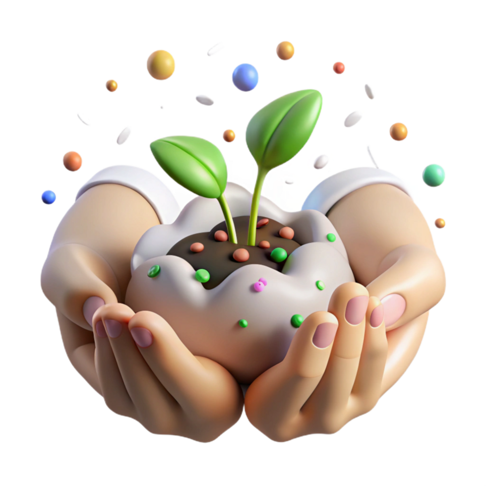 elegant classic Hands Holding Seedlings Soft Lighting Isolated genuine png