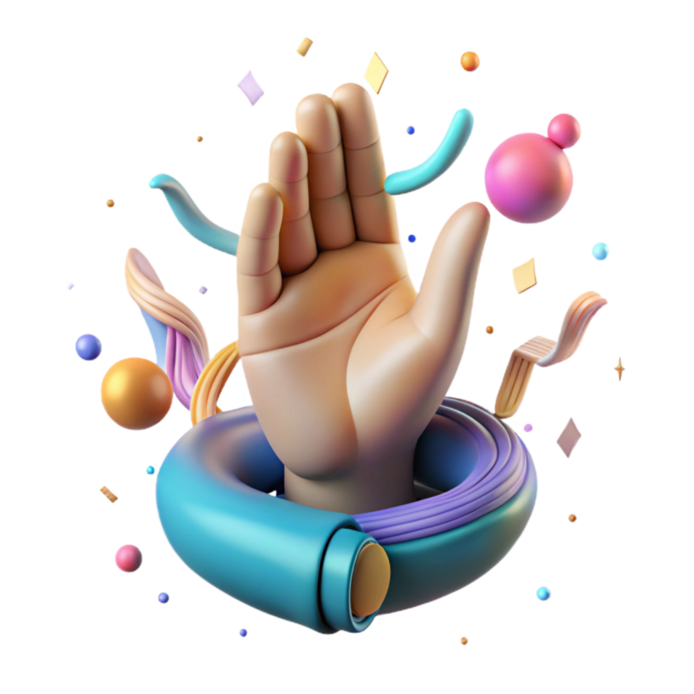 vibrant abstract Kathak Mudra Hand Gesture Symbolic Meaning Transparent Background Expressive Movement high resolution png