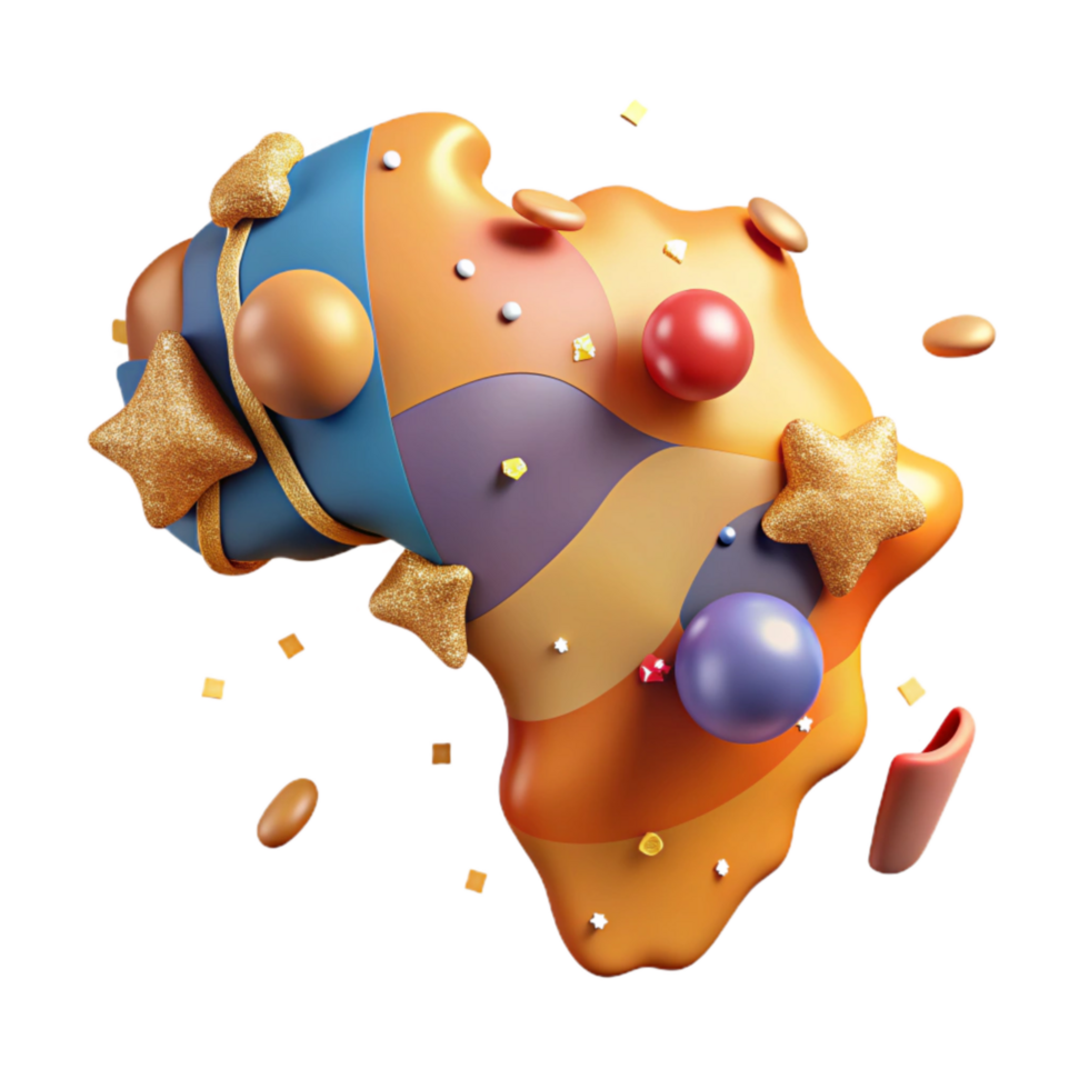 magnificent artistic Map of Africa Cutout with Country Borders genuine png