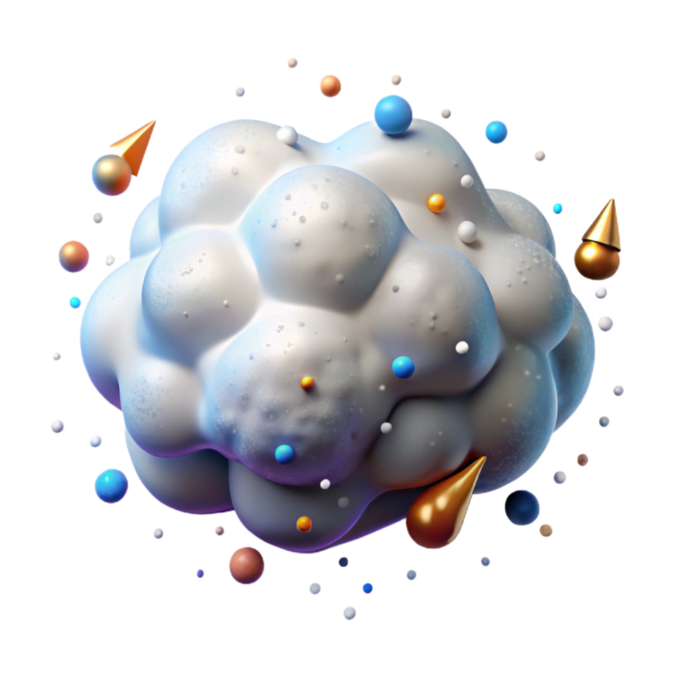 vibrant vintage Isolated Snow Cloud with Snowflakes Cutout genuine png