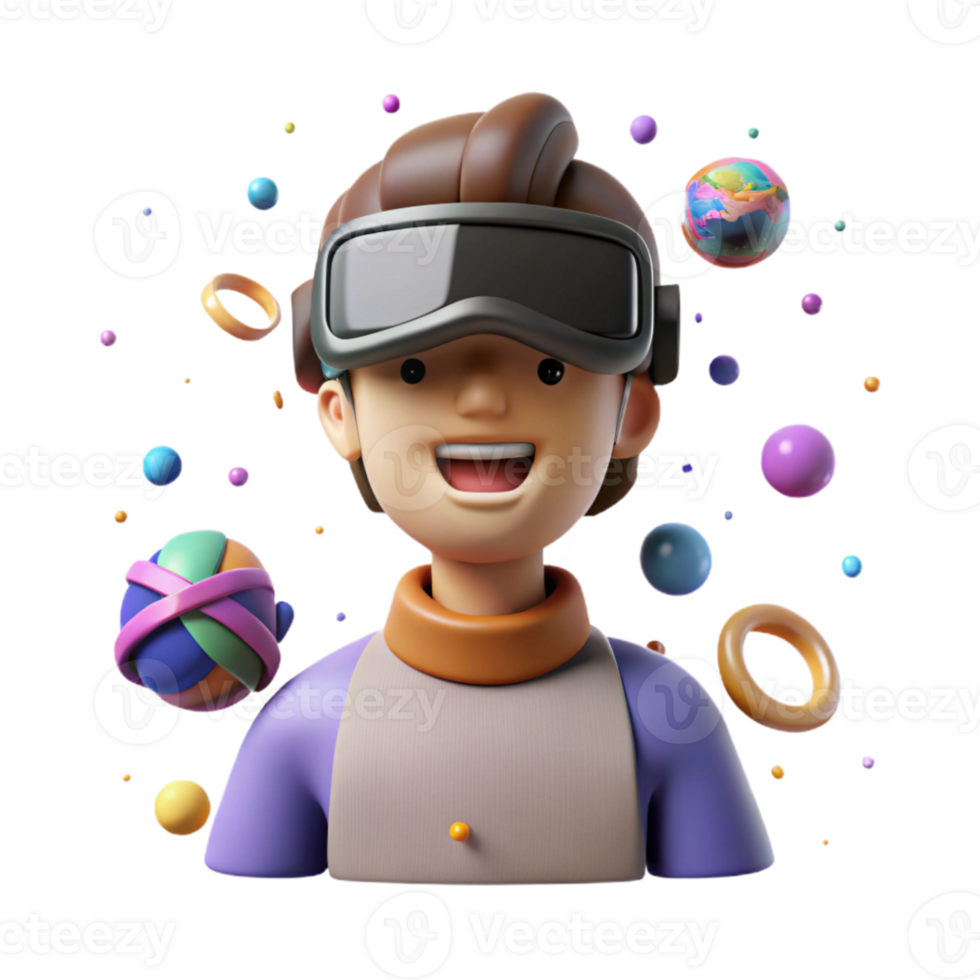 beautiful contemporary Realistic Vr Avatar Isolated high quality png